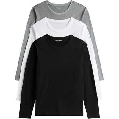 UM0UM03378 Tommy Hilfiger Męska koszulka 3P LS Inna bielizna, biała, XS, Biały (biały/czarny/szary wrzosowy), XS UM0UM03378 Tommy Hilfiger Męska koszulka 3P LS Inna bielizna, biała, XS, Biały (biały/czarny/szary wrzosowy), XS