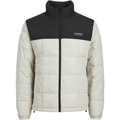 12264977 JACK & JONES Jjben Square Jacket Pls kurtka męska, Moonbeam/Szczegóły: blokowanie, 3XL 12264977 JACK & JONES Jjben Square Jacket Pls kurtka męska, Moonbeam/Szczegóły: blokowanie, 3XL