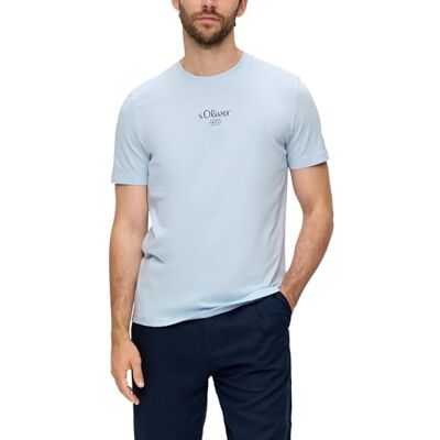 2152911 s.Oliver Męski T-shirt z nadrukiem logo, Niebieski 50d1, S 2152911 s.Oliver Męski T-shirt z nadrukiem logo, Niebieski 50d1, S