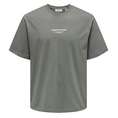 22030925_CastorGray ONLY & SONS Męski T-shirt ONSCURATED, Castor Gray, XS 22030925_CastorGray ONLY & SONS Męski T-shirt ONSCURATED, Castor Gray, XS