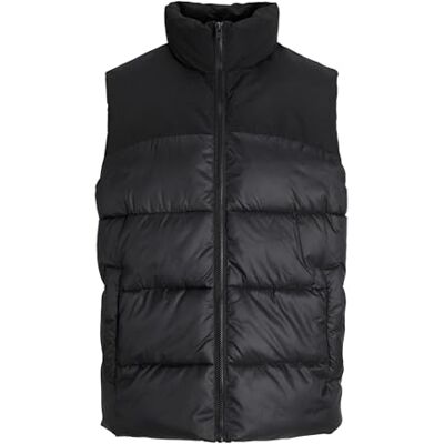 12259079 JACK&JONES PLUS Jjmoon Bodywarmer Stand Collar Pls kamizelka pikowana męska, czarny, 3XL 12259079 JACK&JONES PLUS Jjmoon Bodywarmer Stand Collar Pls kamizelka pikowana męska, czarny, 3XL