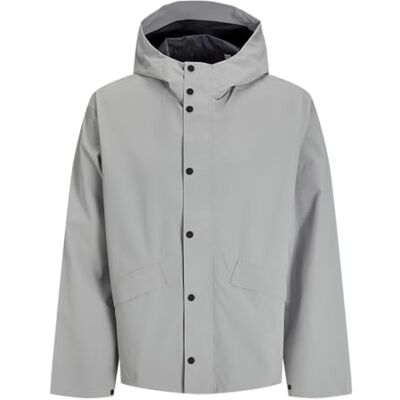 12274484-4723453 Jack & Jones Męska kurtka przeciwdeszczowa Jprccreagan Clean Tech Rain, Ghost Gray, x_s, szary, XS 12274484-4723453 Jack & Jones Męska kurtka przeciwdeszczowa Jprccreagan Clean Tech Rain, Ghost Gray, x_s, szary, XS