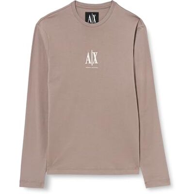 XM000364AF12308U6107 Armani Exchange Męski projekt ikony, haftowane logo, długi rękaw, T-shirt, brązowy, XS, Kłoda, XS XM000364AF12308U6107 Armani Exchange Męski projekt ikony, haftowane logo, długi rękaw, T-shirt, brązowy, XS, Kłoda, XS