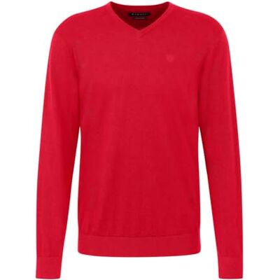 7300-65520B bugatti Męski sweter dekolt w serek, czerwony, XL 7300-65520B bugatti Męski sweter dekolt w serek, czerwony, XL