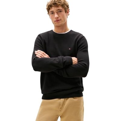 MW0MW36347BDSM Tommy Hilfiger Męski sweter Essential Structure Crew Neck MW0MW36347, czarny, M, czarny (czarny), M MW0MW36347BDSM Tommy Hilfiger Męski sweter Essential Structure Crew Neck MW0MW36347, czarny, M, czarny (czarny), M