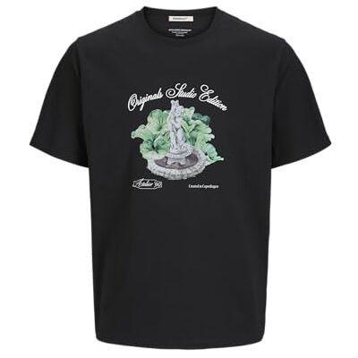 12277248-4758615 JACK & JONES Męska koszulka Jorhydra Front Tee SS Crew Neck, czarny, XL 12277248-4758615 JACK & JONES Męska koszulka Jorhydra Front Tee SS Crew Neck, czarny, XL