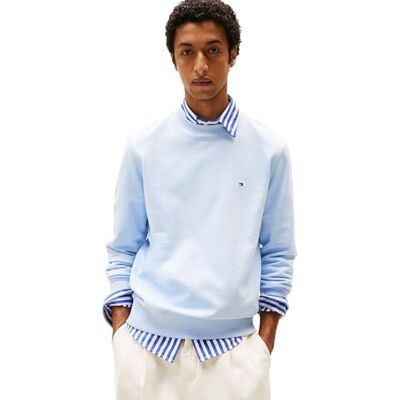 MW0MW37237 Tommy Hilfiger Męska koszulka Essential Terry Crewneck , NIEBIESKI, S MW0MW37237 Tommy Hilfiger Męska koszulka Essential Terry Crewneck , NIEBIESKI, S