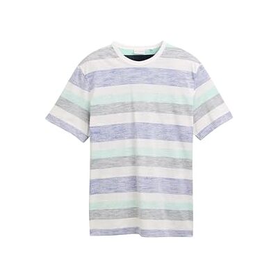 1046722 TOM TAILOR T-shirt męski, 38128 Crest Blue Multi Color Stripe, XS 1046722 TOM TAILOR T-shirt męski, 38128 Crest Blue Multi Color Stripe, XS