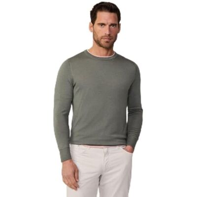 HM703173 Hackett London Męski sweter GMD Merino Silk Crew, Zielony (Myrtle Green), M HM703173 Hackett London Męski sweter GMD Merino Silk Crew, Zielony (Myrtle Green), M
