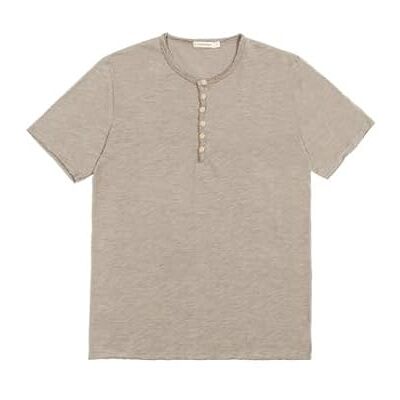 GL2137F-S24 GIANNI LUPO Koszulka męska Serafin Neck , Beżowy, M GL2137F-S24 GIANNI LUPO Koszulka męska Serafin Neck , Beżowy, M