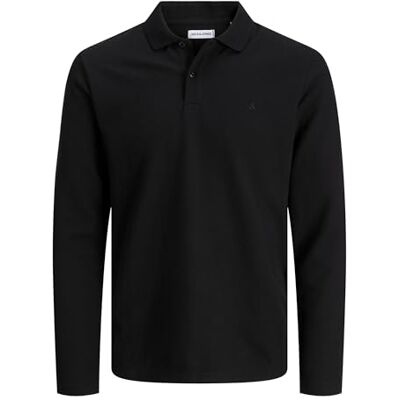 12279542-4802513 JACK & JONES Jjeaustin Polo Ls Noos, czarny, XS 12279542-4802513 JACK & JONES Jjeaustin Polo Ls Noos, czarny, XS