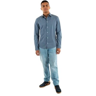 DM0DM04405PO6S Tommy Jeans Męska koszulka z długim rękawem TJM Original, Szary (Blue Moment), S DM0DM04405PO6S Tommy Jeans Męska koszulka z długim rękawem TJM Original, Szary (Blue Moment), S