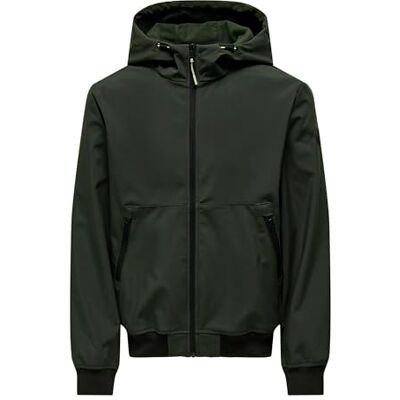 22029276 ONLY & SONS Onsbowie Softshell Bomber OTW męska kurtka softshell, Peat, S 22029276 ONLY & SONS Onsbowie Softshell Bomber OTW męska kurtka softshell, Peat, S
