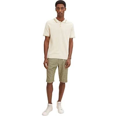 1030021 TOM TAILOR Męskie Bermudy szorty lniane , 29071 Olive Tonal Leaf Design, 30 1030021 TOM TAILOR Męskie Bermudy szorty lniane , 29071 Olive Tonal Leaf Design, 30