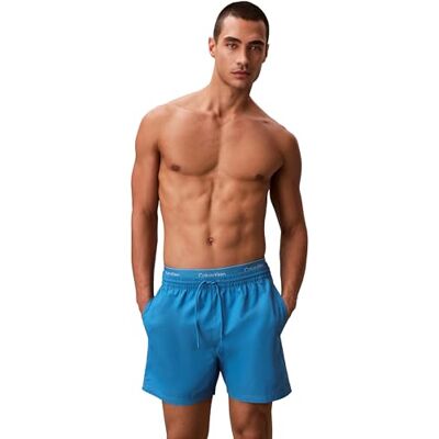 LV00N61023 Calvin Klein Męskie średnie spodnie kąpielowe ze sznurkiem , niebieskie (Cendre Blue), 3XL LV00N61023 Calvin Klein Męskie średnie spodnie kąpielowe ze sznurkiem , niebieskie (Cendre Blue), 3XL