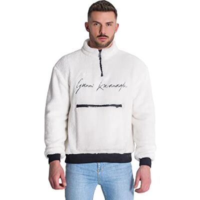 GKM003521 Gianni Kavanagh Bluza z kapturem Biała Podpis Sherpa Bluza, XL Mężczyźni GKM003521 Gianni Kavanagh Bluza z kapturem Biała Podpis Sherpa Bluza, XL Mężczyźni