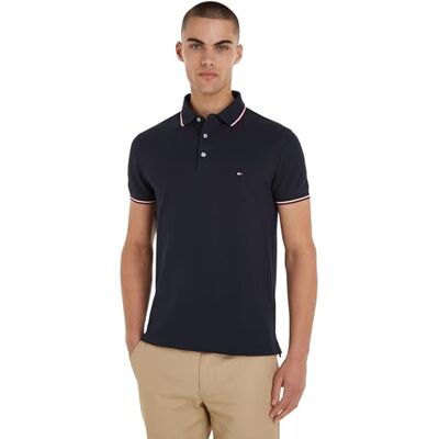 MW0MW30750 Tommy Hilfiger Męskie koszulki polo S/S, Niebieski (pustynne niebo), XS MW0MW30750 Tommy Hilfiger Męskie koszulki polo S/S, Niebieski (pustynne niebo), XS