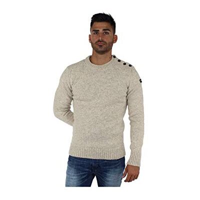 PLOUTRIDER1 Schott NYC Sweter męski, Beżowy (naturalny naturalny), S PLOUTRIDER1 Schott NYC Sweter męski, Beżowy (naturalny naturalny), S