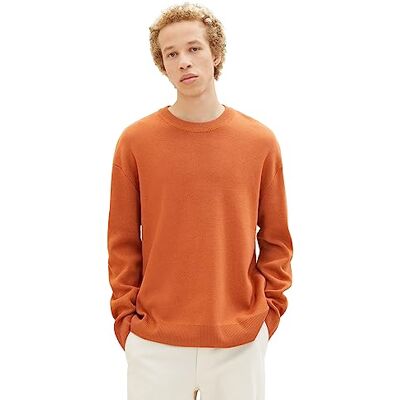 1038265 TOM TAILOR Denim Męski sweter z dzianiny o luźnym kroju z okrągłym dekoltem, 32247 Soft Autumn Rust, S 1038265 TOM TAILOR Denim Męski sweter z dzianiny o luźnym kroju z okrągłym dekoltem, 32247 Soft Autumn Rust, S