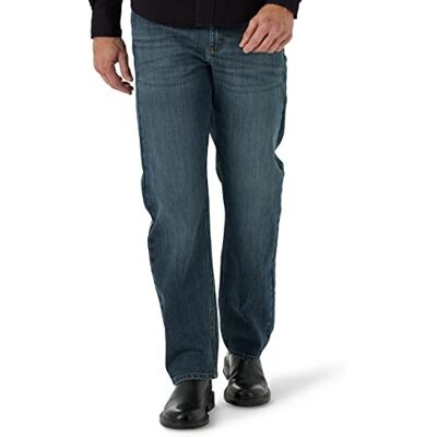10MGW15MA Wrangler Men's Free-to-Stretch Relaxed Fit Jean, Marine, 42W x 30L 10MGW15MA Wrangler Men's Free-to-Stretch Relaxed Fit Jean, Marine, 42W x 30L