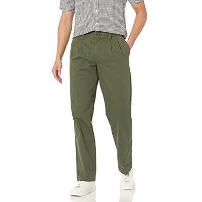 F16AE60001 Amazon Essentials Męskie klasyczne dopasowanie odporne na zagniecenia plisowane spodnie chinosy (dostępne w dużych i wysokich), oliwkowe, 29 W x 32 L F16AE60001 Amazon Essentials Męskie klasyczne dopasowanie odporne na zagniecenia plisowane spodnie chinosy (dostępne w dużych i wysokich), oliwkowe, 29 W x 32 L