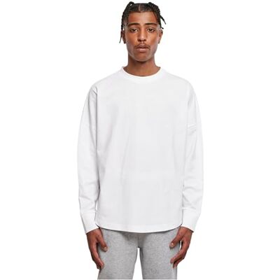 BY198 Build Your Brand Męski T-shirt z długim rękawem Oversized Cut On Sleeve Longsleeve, biały, 5XL BY198 Build Your Brand Męski T-shirt z długim rękawem Oversized Cut On Sleeve Longsleeve, biały, 5XL