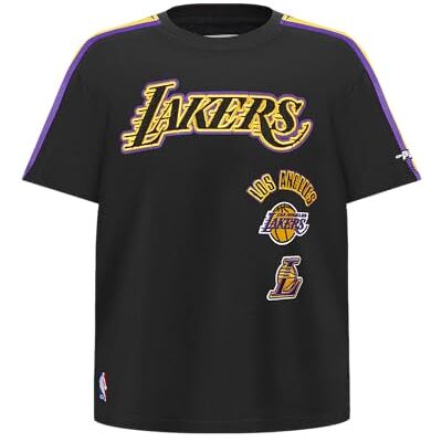 BLLB1516157 Big Boys NBA Retro Classics Cotton Short Sleeve Taping Tee, czarny/fioletowy, S BLLB1516157 Big Boys NBA Retro Classics Cotton Short Sleeve Taping Tee, czarny/fioletowy, S
