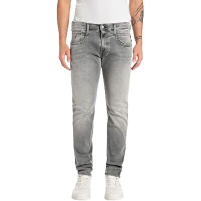 M914E .000.661 07B Replay Męskie dżinsy Anbass Slim-Fit Hyperflex ze stretchem, Medium Grey 096-1, 34W / 34L M914E .000.661 07B Replay Męskie dżinsy Anbass Slim-Fit Hyperflex ze stretchem, Medium Grey 096-1, 34W / 34L