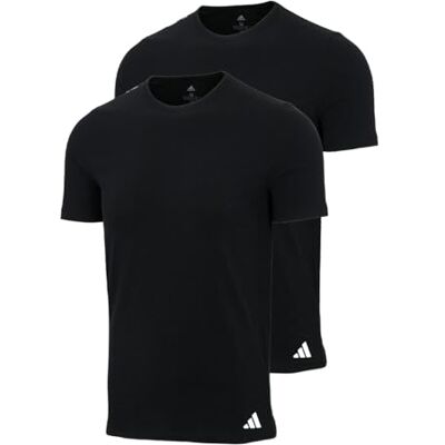 4AM016 adidas Męska bielizna Crew Neck Shirt (2PK) Active Flex Cotton, Black_, M 4AM016 adidas Męska bielizna Crew Neck Shirt (2PK) Active Flex Cotton, Black_, M