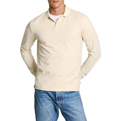 PM542213804XXL Pepe Jeans Męska koszulka polo New Oliver Gd Ls, beżowa, XXL, Beżowy (kość słoniowa), XXL PM542213804XXL Pepe Jeans Męska koszulka polo New Oliver Gd Ls, beżowa, XXL, Beżowy (kość słoniowa), XXL