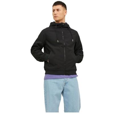 12236300_Black JACK & JONES Męska kurtka softshell, czarny, XS 12236300_Black JACK & JONES Męska kurtka softshell, czarny, XS