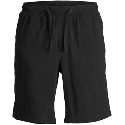 12255861 JACK & JONES Jpstjaiden Jjcrinkle Jogger Sn szorty męskie, czarny, XS 12255861 JACK & JONES Jpstjaiden Jjcrinkle Jogger Sn szorty męskie, czarny, XS