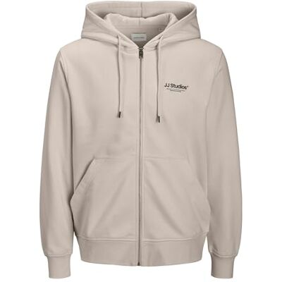 12278794-4777045 JACK & JONES Jjesoho Sweat Zip Hood Noos męska bluza z kapturem, Moonbeam, XXL 12278794-4777045 JACK & JONES Jjesoho Sweat Zip Hood Noos męska bluza z kapturem, Moonbeam, XXL