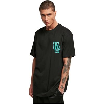 TB4902 Urban Classics Męski T-shirt Glow Logo Tee, top dla mężczyzn z nadrukiem logo dostępny w 2 kolorach, rozmiary XS 5XL, czarny, XS TB4902 Urban Classics Męski T-shirt Glow Logo Tee, top dla mężczyzn z nadrukiem logo dostępny w 2 kolorach, rozmiary XS 5XL, czarny, XS