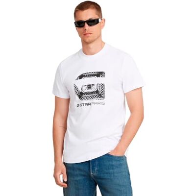 D25706 G-STAR RAW Paris R T T-shirt męski, Biały (White -c336-110), XS D25706 G-STAR RAW Paris R T T-shirt męski, Biały (White -c336-110), XS