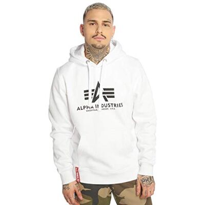 178312-09 Alpha Industries Basic Hoody Bluza z kapturem dla mężczyzn White 178312-09 Alpha Industries Basic Hoody Bluza z kapturem dla mężczyzn White