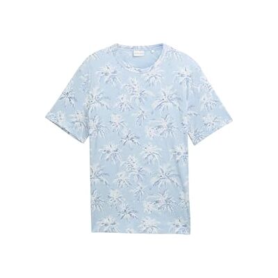 1046764 TOM TAILOR T-shirt męski, 37973 – wzór palmowy w niebieskie paski, XS 1046764 TOM TAILOR T-shirt męski, 37973 – wzór palmowy w niebieskie paski, XS