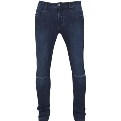 TB1652-00197 Urban Classics Męskie dżinsy Fit Knee Cut Denim Pants Slim Jeans, Niebieski (Dark Blue 197), 36-Szczup?y TB1652-00197 Urban Classics Męskie dżinsy Fit Knee Cut Denim Pants Slim Jeans, Niebieski (Dark Blue 197), 36-Szczup?y