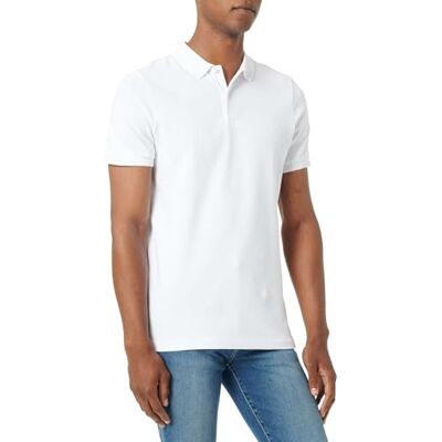 B21249653190 Marc O'Polo Męska koszulka polo z krótkim rękawem z zawartością stretchu Shaped Fit, 100, XXL B21249653190 Marc O'Polo Męska koszulka polo z krótkim rękawem z zawartością stretchu Shaped Fit, 100, XXL