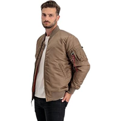 168100-183 Alpha Industries Długa kurtka bomberka MA-1 VF 59 dla mężczyzn Taupe 168100-183 Alpha Industries Długa kurtka bomberka MA-1 VF 59 dla mężczyzn Taupe