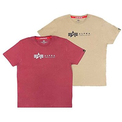 118534-642 Alpha Industries Koszulka męska Label T 2 Pack Olive/Burgundy 118534-642 Alpha Industries Koszulka męska Label T 2 Pack Olive/Burgundy