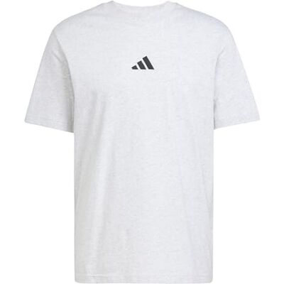 JF1100 adidas Mężczyźni ESSENTIALS SMALL LOGO SINGLE JERSEY TEE, light grey heather/black, XS JF1100 adidas Mężczyźni ESSENTIALS SMALL LOGO SINGLE JERSEY TEE, light grey heather/black, XS