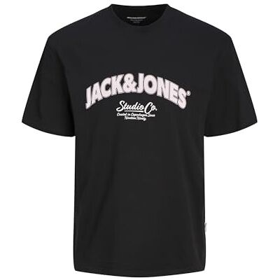 12262348 JACK & JONES Koszulka męska Jorbronx Arch Big Tee SS Crew Neck, czarny, XS 12262348 JACK & JONES Koszulka męska Jorbronx Arch Big Tee SS Crew Neck, czarny, XS