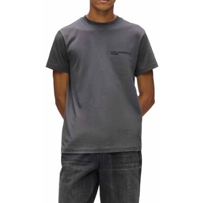 A1M17003 Karl Lagerfeld Jeans, Męska koszulka z krótkim rękawem Essential Logo Tee, Slim Fit, magnes, M, szary, M A1M17003 Karl Lagerfeld Jeans, Męska koszulka z krótkim rękawem Essential Logo Tee, Slim Fit, magnes, M, szary, M