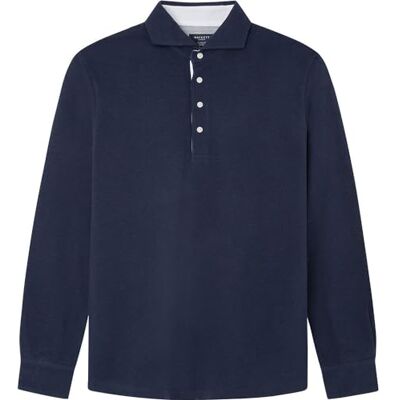 HM550959 Hackett London Koszulka polo męska Cutaway Ls, Niebieski (granatowy), 3XL HM550959 Hackett London Koszulka polo męska Cutaway Ls, Niebieski (granatowy), 3XL