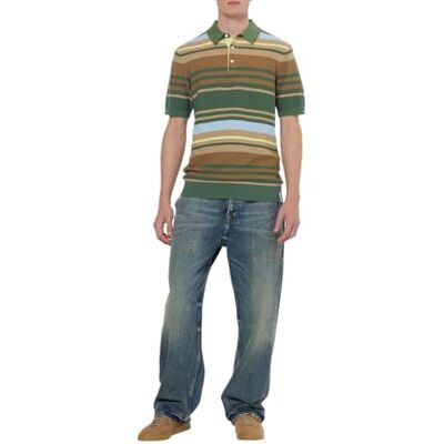 179931 Scotch & Soda Męska koszulka polo z dzianiny, Sage Green Multi Stripe, XL 179931 Scotch & Soda Męska koszulka polo z dzianiny, Sage Green Multi Stripe, XL