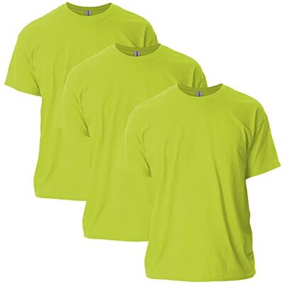 G2000 Gildan Męski T-shirt z ultra bawełny, styl T-shirt, Bezpieczeństwo, zielony (3 sztuki), l G2000 Gildan Męski T-shirt z ultra bawełny, styl T-shirt, Bezpieczeństwo, zielony (3 sztuki), l