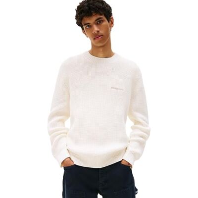 DM0DM22098YBHM TOMMY JEANS Męski TJM REG Script Chunky Sweat DM0DM22098, biały, M, Biały (starożytny biały), M DM0DM22098YBHM TOMMY JEANS Męski TJM REG Script Chunky Sweat DM0DM22098, biały, M, Biały (starożytny biały), M