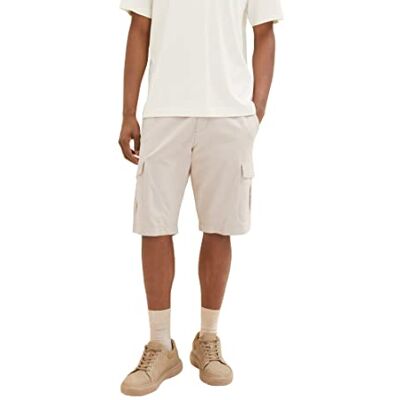 1036310 TOM TAILOR Męskie szorty cargo bermudy, 31851 Desert Fawn White Chambray, 28 1036310 TOM TAILOR Męskie szorty cargo bermudy, 31851 Desert Fawn White Chambray, 28