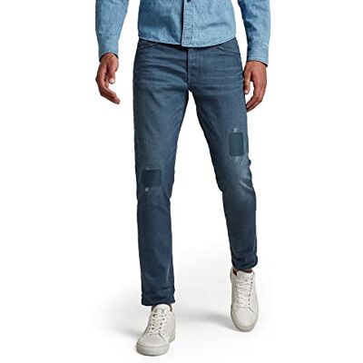 51001-C048-C601 G-STAR 3301 Slim Jeans Dżins Mężczyźni, Niebieski (Worn in Rivulet Patch Restored C048-c601), 30W / 34L 51001-C048-C601 G-STAR 3301 Slim Jeans Dżins Mężczyźni, Niebieski (Worn in Rivulet Patch Restored C048-c601), 30W / 34L